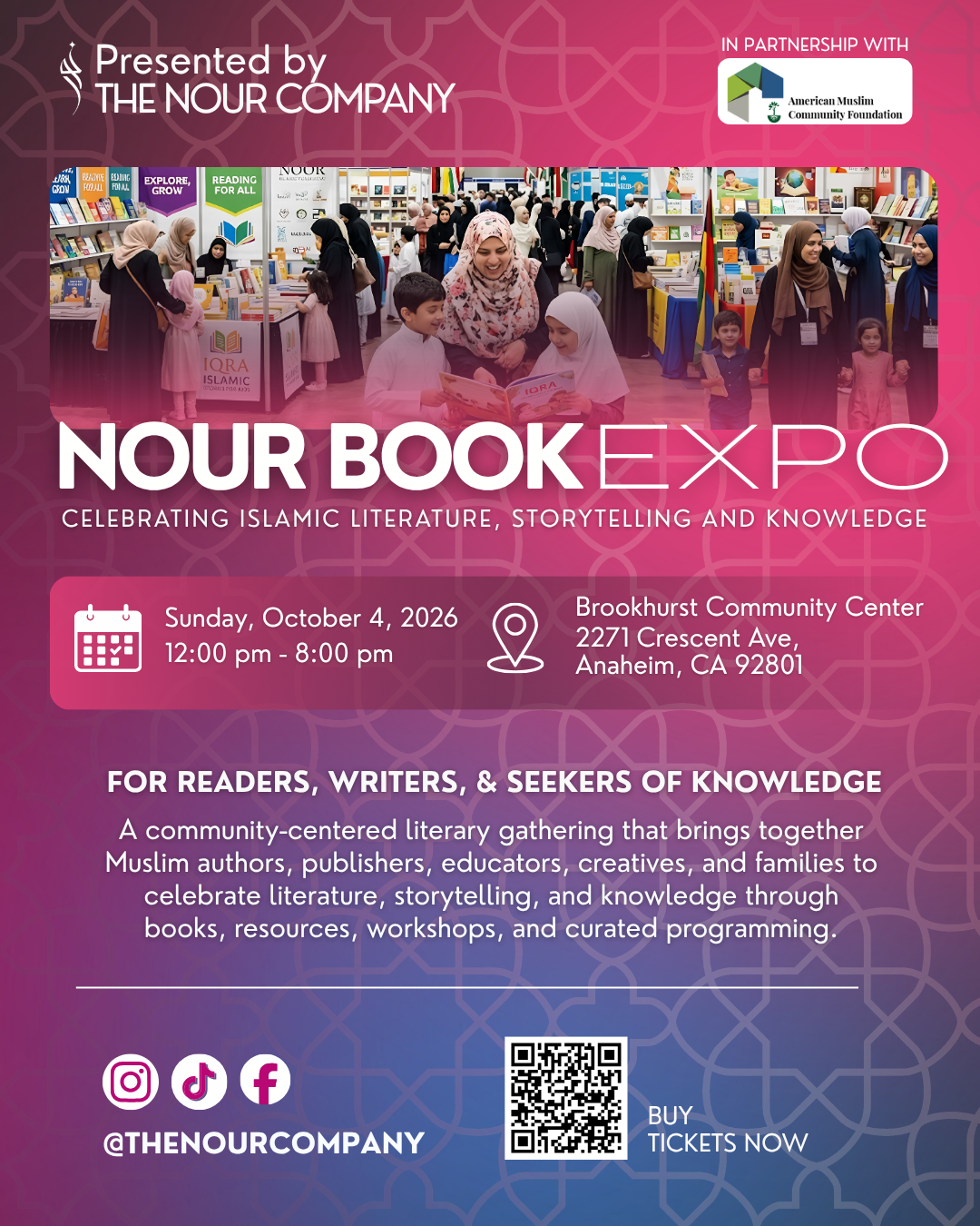 Nour Book Expo – October 4, 2026 in Anaheim, California